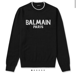 Balmain Logo Intarsia Knit Sweater